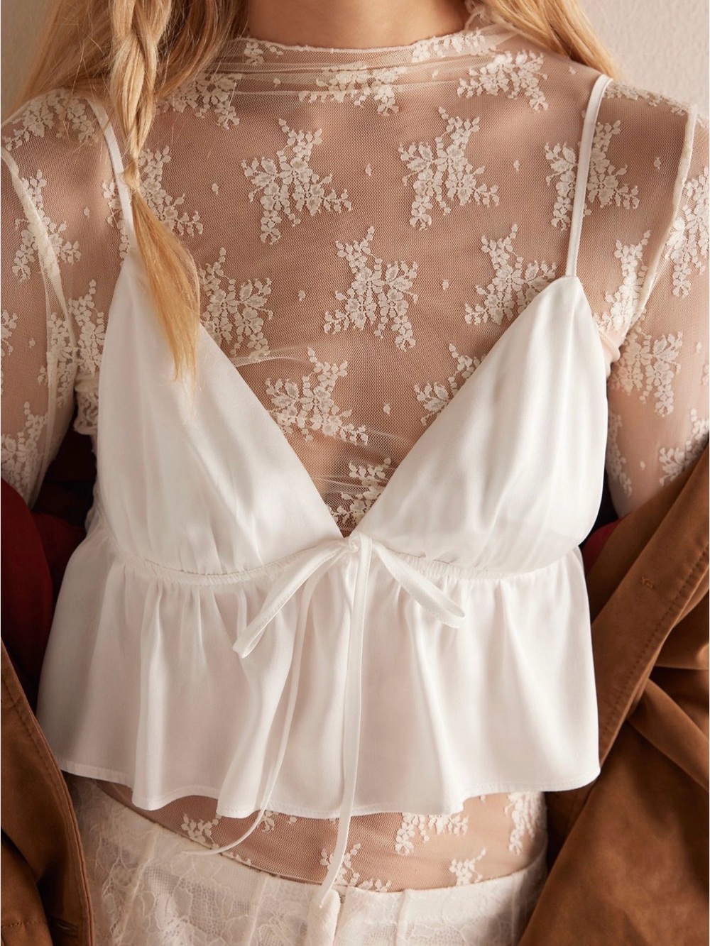 Free People Intimately Women’s Lady Lux Layering Top in Evening Cream, Small - Picture 3 of 14